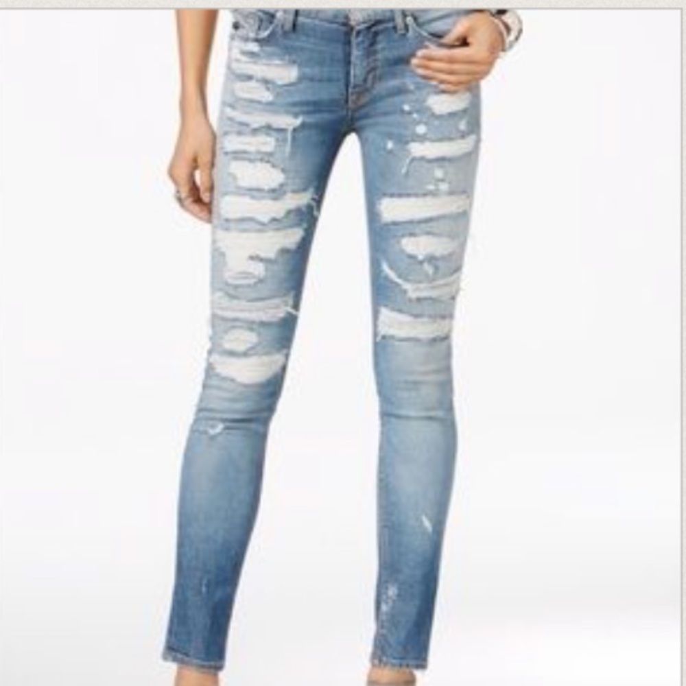 Hudson ripped and repaired skinny jean - Picture 1 of 8
